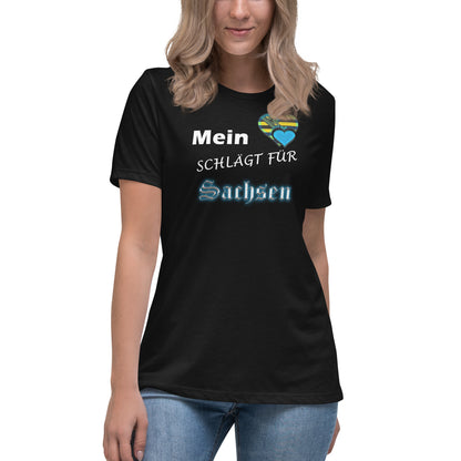 Mein Herz schlägt für Sachsen - Damen-T-Shirt