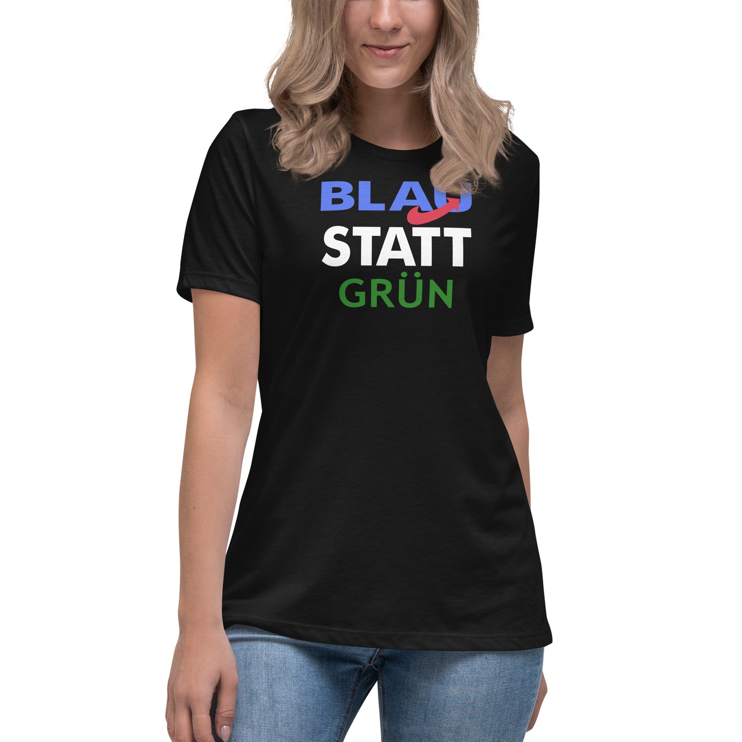 Blau statt Grün - Damen-T-Shirt