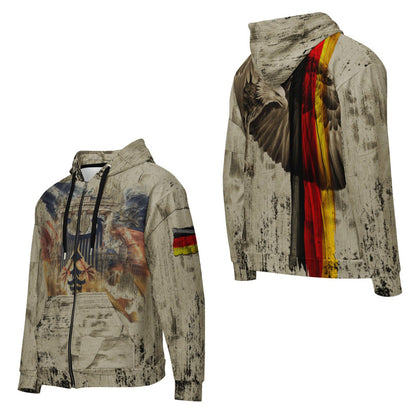 Desert-Look- Deutschland-Adler - Unisex Zip-Hoodie