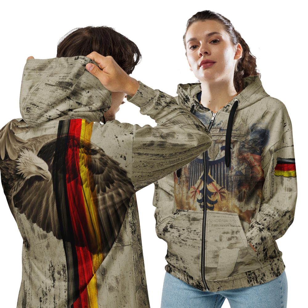 Desert-Look- Deutschland-Adler - Unisex Zip-Hoodie