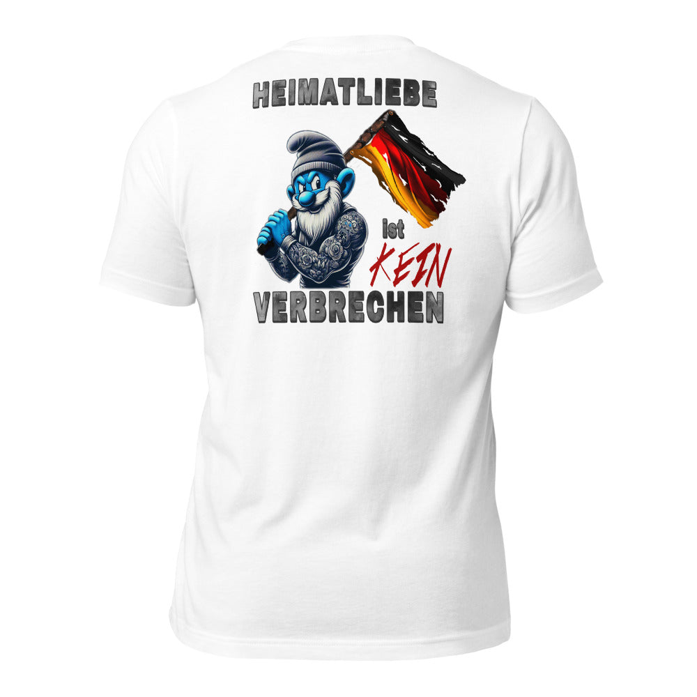 Heimatliebe ist kein Verbrechen - Rückendruck -T-Shirt