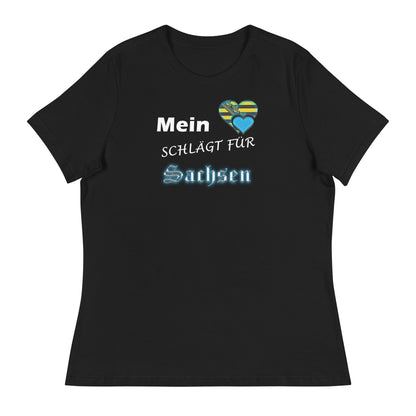 Mein Herz schlägt für Sachsen - Damen-T-Shirt